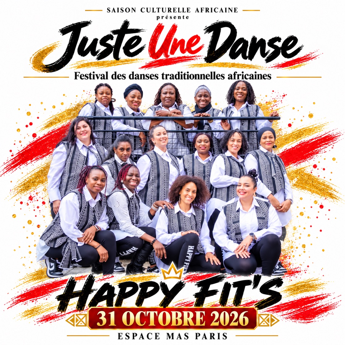 Affiche Juste une Danse 2026 avec le groupe HAPPY FIT'S, 31 octobre 2026, Espace Mas Paris