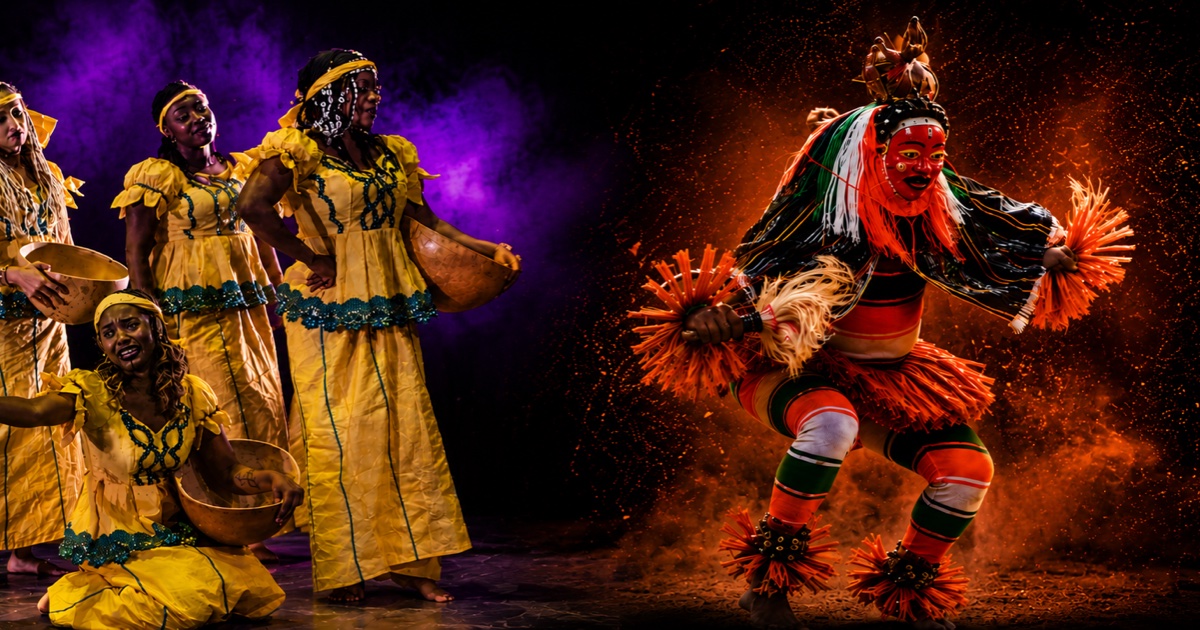 Danseurs de danses traditionnelles africaines sur scène